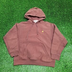 CARHARTT Work-In-Progress Hoodie Large 22x25 Faded Brown Boxy Baggy Heavyweight